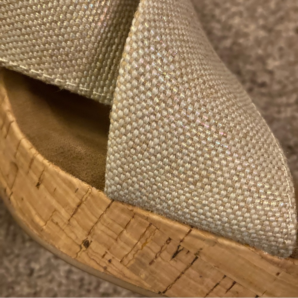 TOMS Ibiza Multi-Pearlized Metalic Woven/Honey Leather BNIB Size 7.5 - Picture 9 of 11